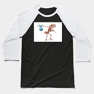 Sad ant with bag leaving meme cartoon Baseball T-Shirt